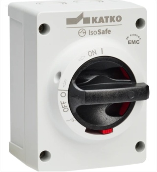 KEM 316 M2EMC 2×M25 Katko – 3-polowy wyłącznik izolacyjny EMC 16A IP66, wykonanie szaro-czarne