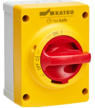 KEM 440 YR M2 Katko – 4-polowy wyłącznik izolacyjny 40A, IP66, żółto-czerwony